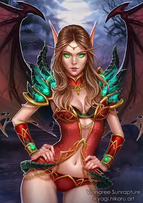 魔兽同人月黑风高夜血精灵妹子大秀性感好身材