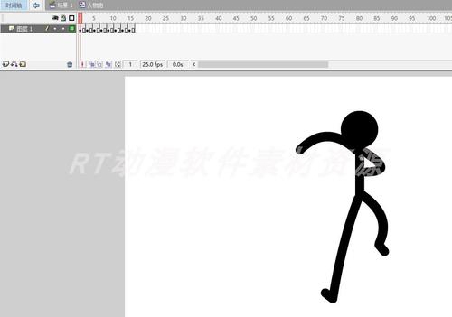 火柴人运动016正面火柴人冲过来动作源文件an及flash可用