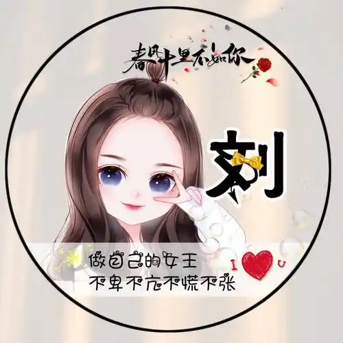 2023微信头像,姓氏头像 做自己的女王 一组女生卡通姓氏头像_程序_按