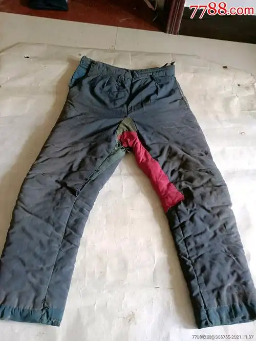 怀旧老手工补丁拼接布棉裤