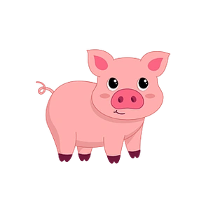 pig clipart 卡通粉色可爱小猪素材矢量插图