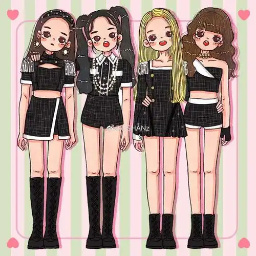 blackpink 饭绘 卡通 壁纸 头像 cr.