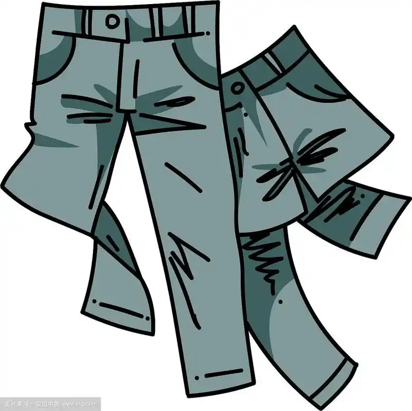 卡通手绘的牛仔裤形象