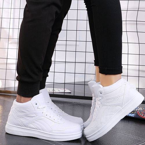 鹿晗同款鞋小白鞋韩版潮流白色板鞋男女高帮运动鞋百搭街舞潮鞋子