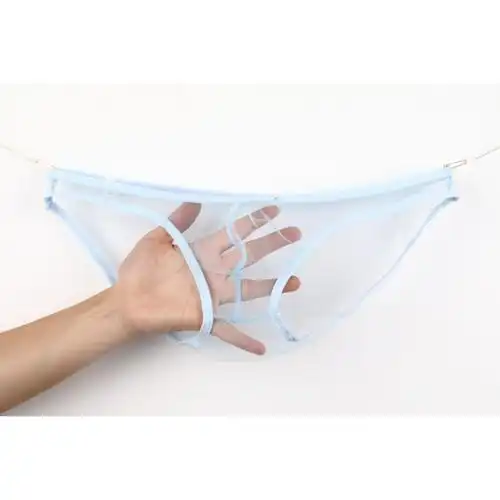 suntek夏天男士性感内裤透明透气网纱囊袋低腰弹力三角裤透视弹力裤头