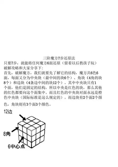 三阶魔方7步还原法