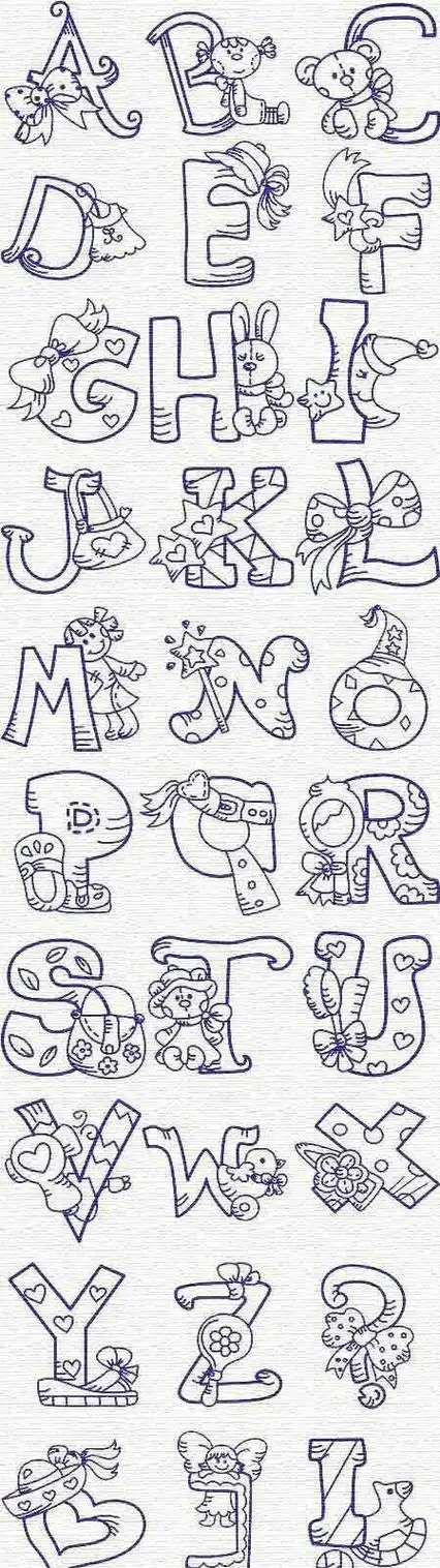儿童创意字母画简笔画大小写