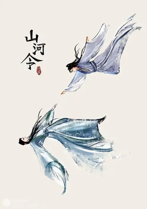 山河令系列(四)浪浪钉经典画面|插画|创作习作|zwy飞奔的蜗牛_原创