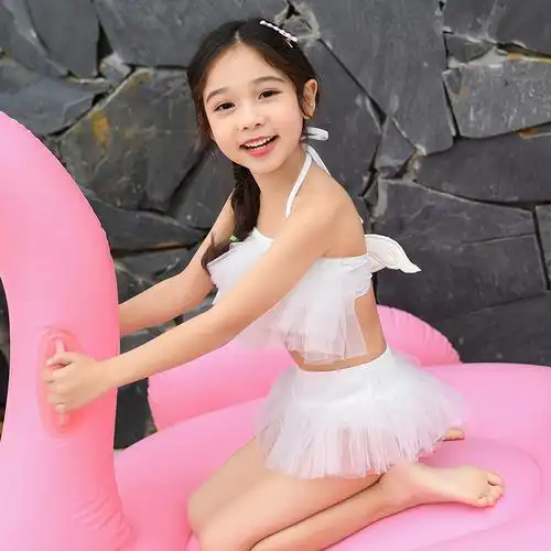 儿童泳衣女童分体裙式比基尼速干宝宝小童女孩儿童泳衣