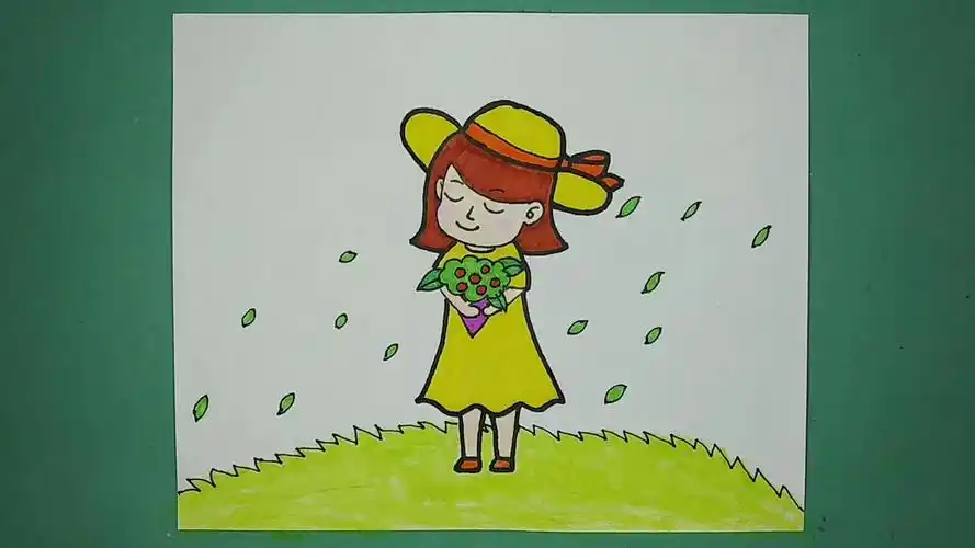 【儿童简笔画教程】画一个感受春天的小女孩:欢乐的花季时光!