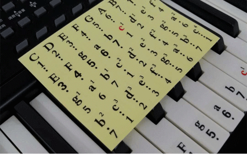 电子琴键盘贴 61键音符贴纸54键49键通用琴贴 键盘简谱音符键位贴