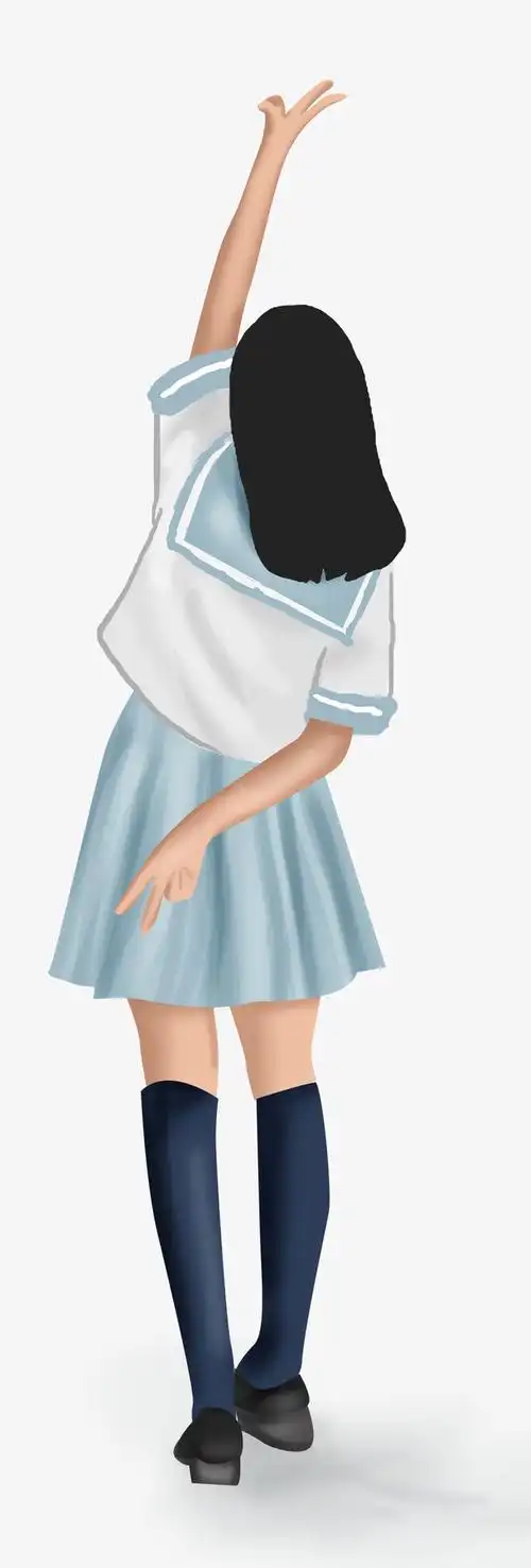 唯美手绘少女比耶