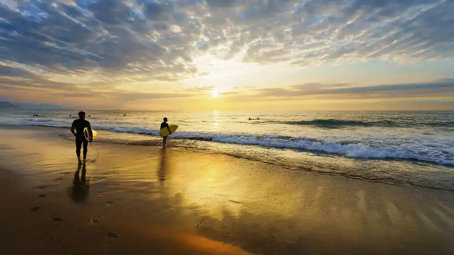 唯美夕阳海滩风景桌面壁纸下载