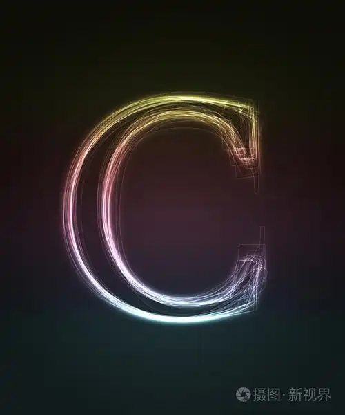 发光的字体.闪亮字母 c