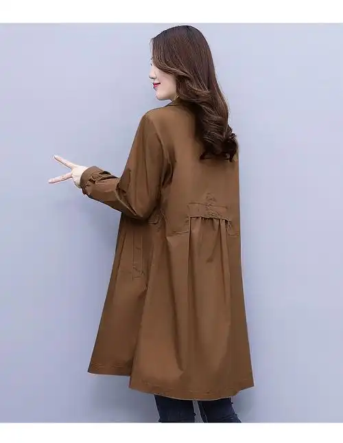 春秋风衣女中长款小个子2022年新款秋季休闲外套春秋外衣韩版秋装