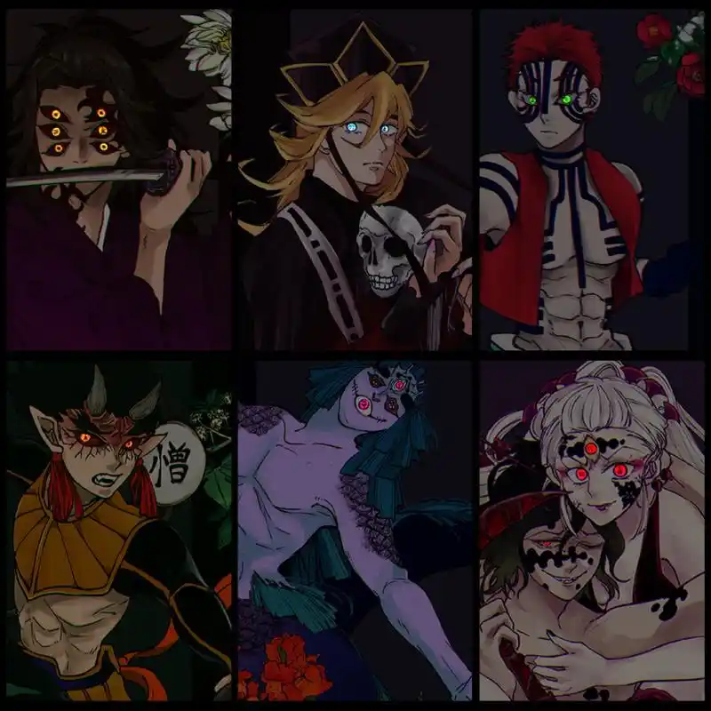 十二鬼月上弦合集,上弦一到六鬼灭之刃壁纸 十二鬼月上弦合集,上弦一