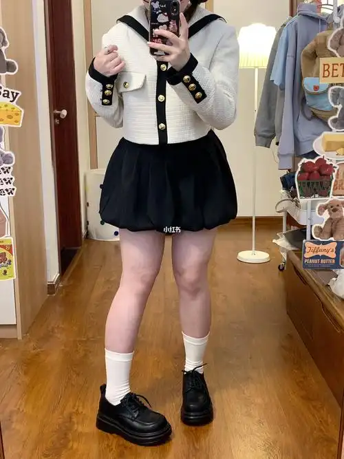 155/100斤 微胖大胆穿短裙!这套小香太乖啦!