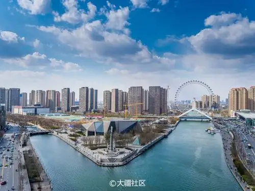 咸鱼航拍天津海河