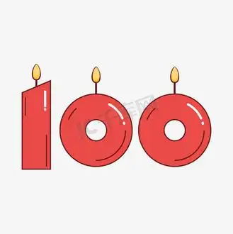 蜡烛艺术字图片素材_100周年卡通艺术字