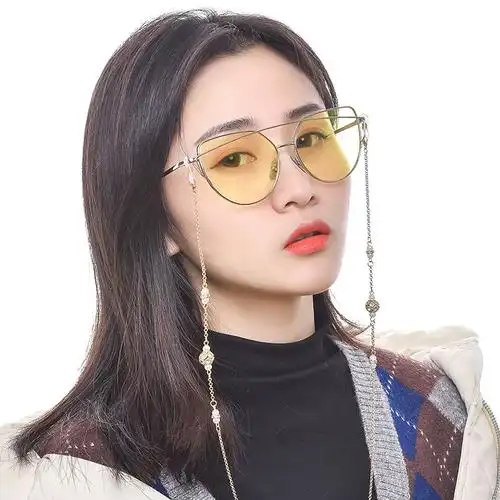 karond新品金丝眼镜链子钛钢眼镜链条挂脖女简约时尚复古太阳眼睛挂绳