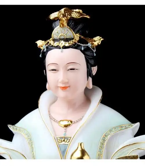6015百德莱 大师傅高品质九天玄女神像汉白玉佛像踏凤九天圣母