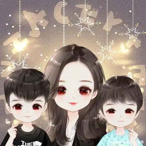 10月底全家福头像一家三口四口动漫头像