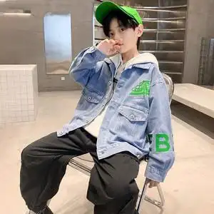 男童牛仔外套秋季儿童装春秋上衣6七7八8九9十12岁小学生13男孩帅