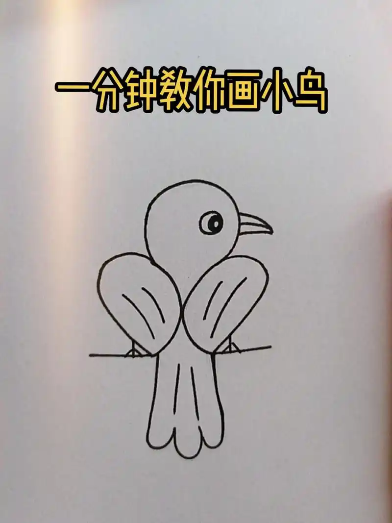 766966day简笔画:小鸟.(挑战简笔画100天)#简笔画教 - 抖音