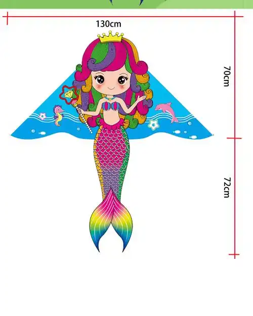 新款潍坊风筝热印亮布美人鱼热转移美人鱼大小风筝 儿童卡通风筝