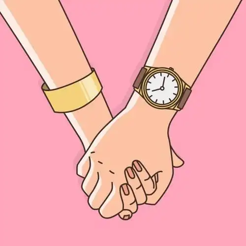 浪漫情侣恋人卡通牵手微信头像