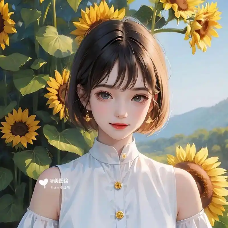 女生头像# #好看的女生头像# #向日葵女孩# #ai绘画# #寻找小红殚