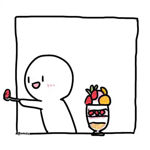 简笔白色小人情头情侣头像卡通可爱卡