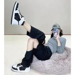 aj1女鞋黑白熊猫高帮鞋情侣休闲板鞋男鞋空军一号官网旗舰店正品