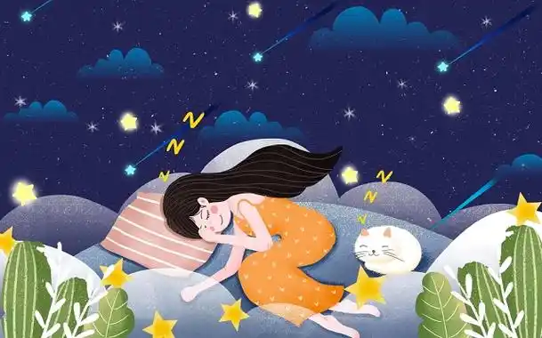 唯美花草展板背景学习教育背景手绘世界睡眠日睡觉的小女孩和可爱的