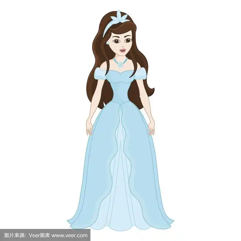 公主,棕色头发,绘画插图,连衣裙,自然美