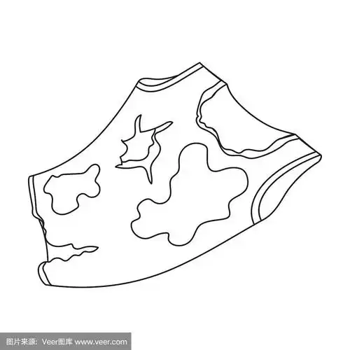 撕裂的t恤图标在轮廓风格孤立的白色背景.