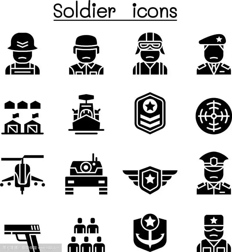 士兵军事图标集