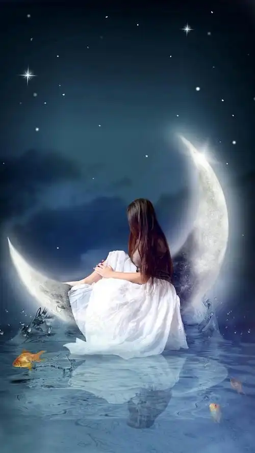 在月亮上的美女高清摄影图片,素材编号是1271526, 						是一张格式为