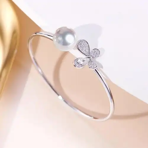 珍珠永妍蝴蝶系列南洋澳白海水手镯正圆强光手饰