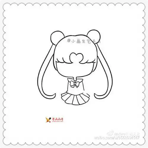 卡通简笔画水冰月 月野兔美少女战士月野兔公主漫画涂色简笔画大全