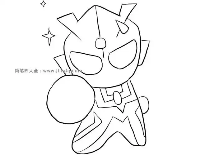 可爱简单赛罗奥特曼1绘画成品图参考