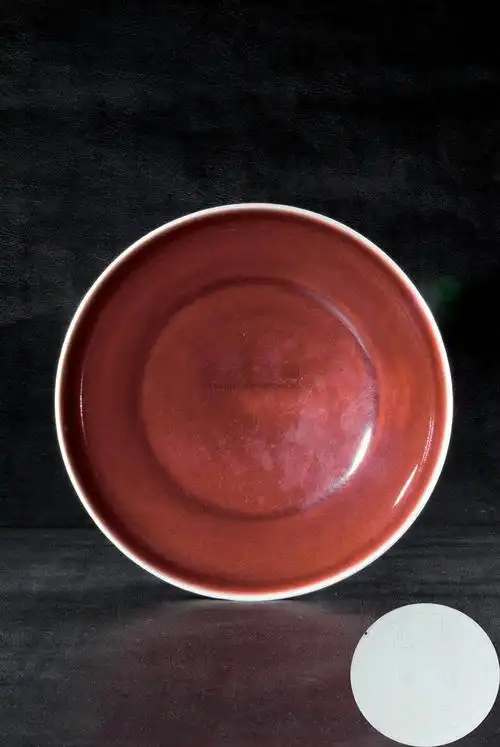 0014明宣德宝石红釉盘