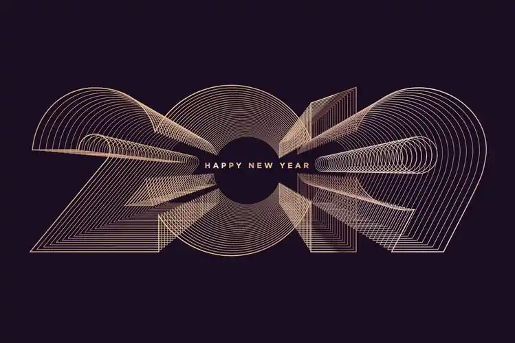 时尚高端奢华轻奢黑金质感的高品质商务商业2019新年圣诞节海报主标题