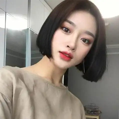 韩国网红假发女短直发自然修脸中分无刘海帅气逼真学生bobo头短发图片