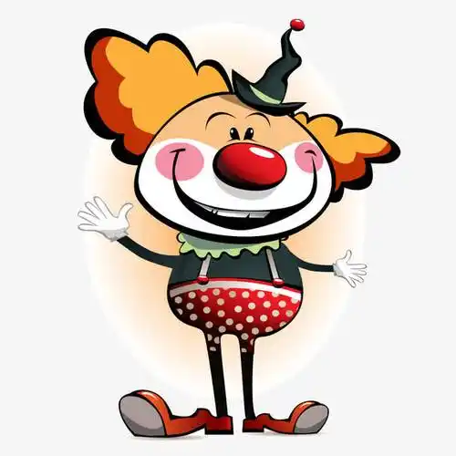 可爱红鼻子小丑矢量素材