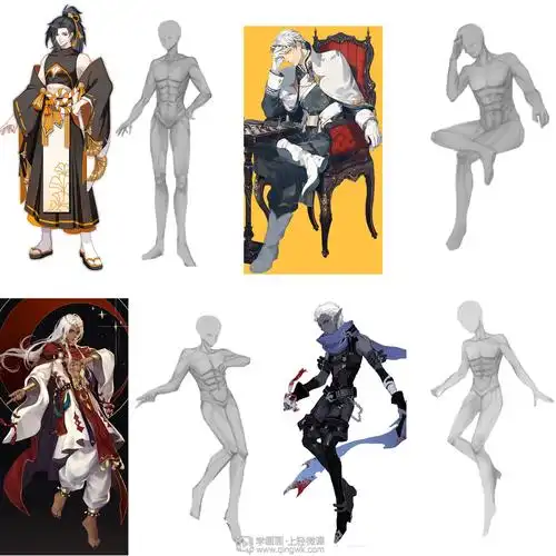 男性人体素描日韩动漫人物训练