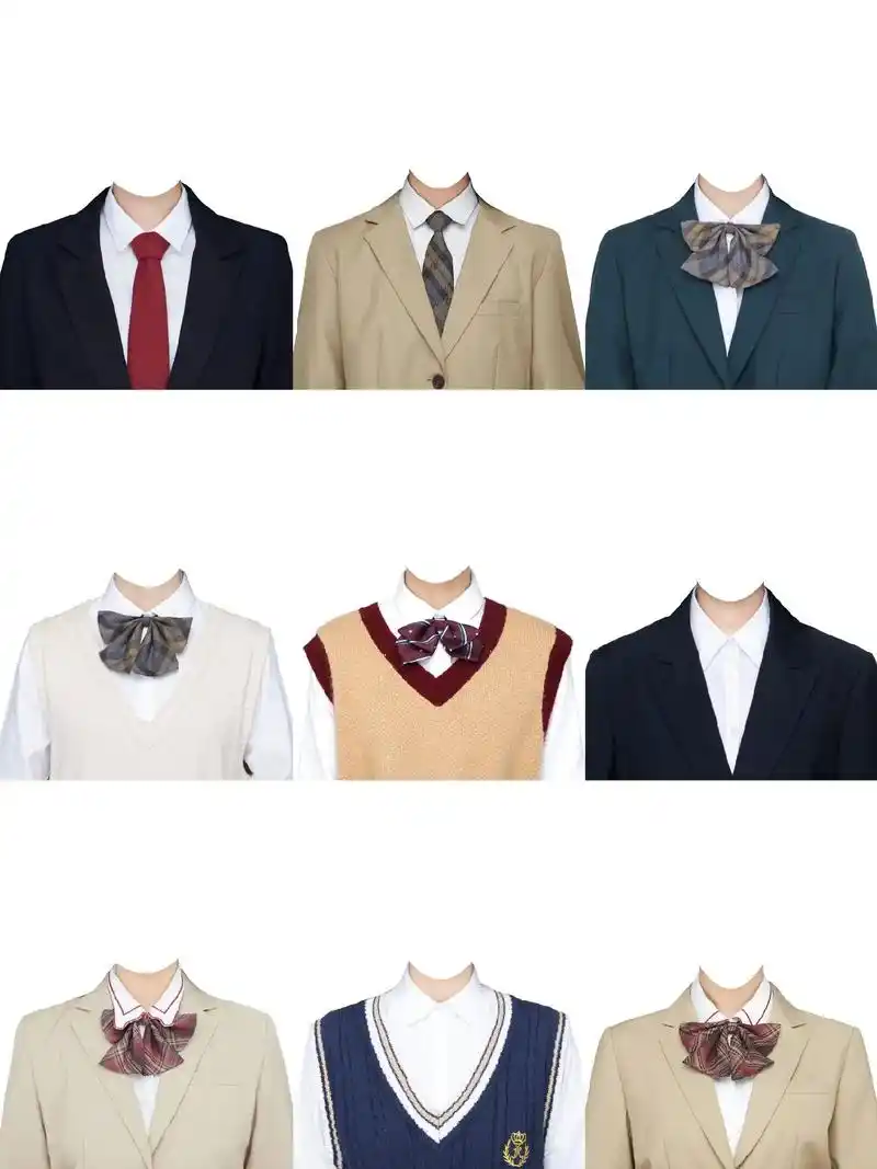 校园风证件照模板女生衣服素材高清无水印.