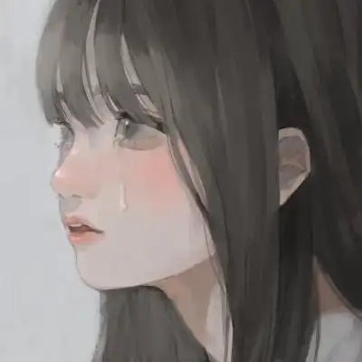 高清伤感的动漫女生头像丧系哭泣图片