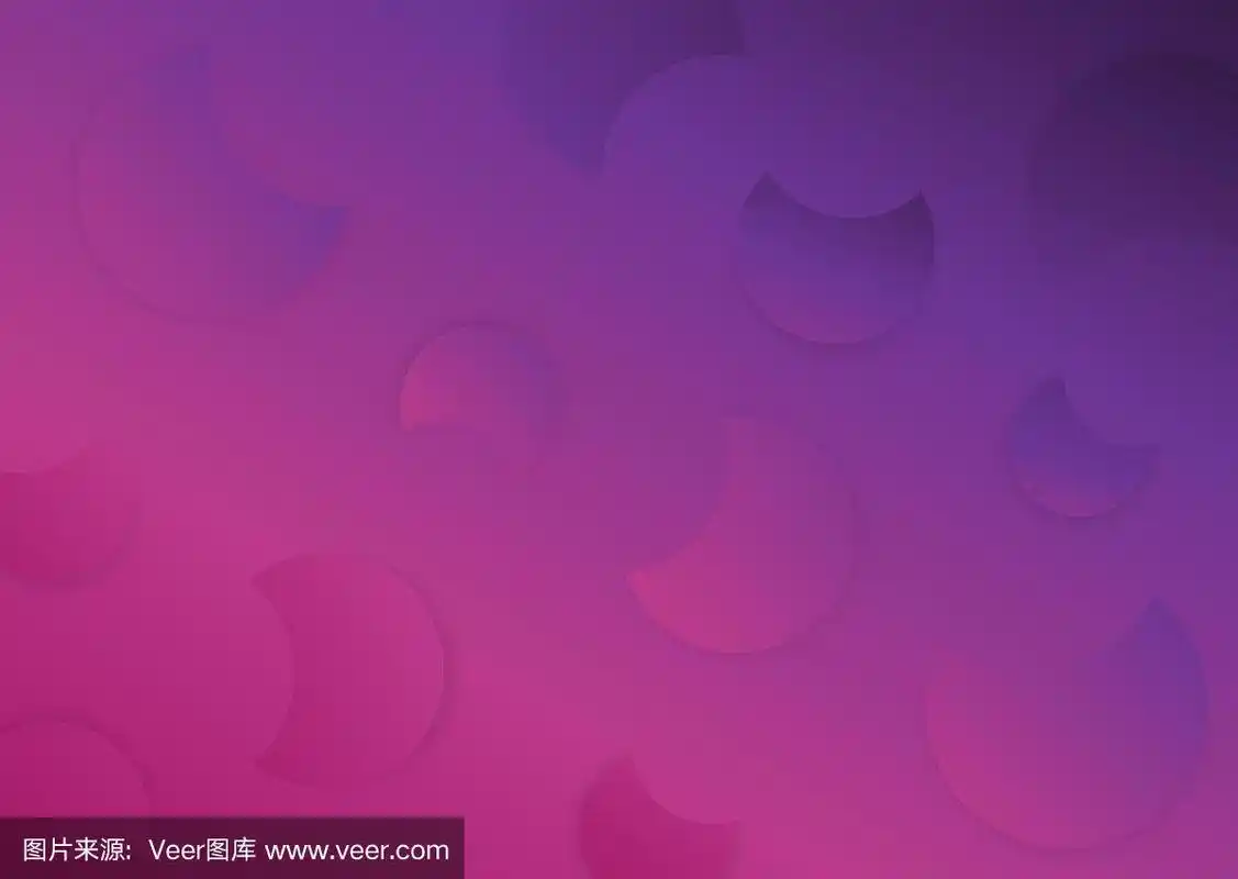 月亮形状的几何抽象背景,扁紫粉双色墙纸,技术数字网站,封面海报横幅