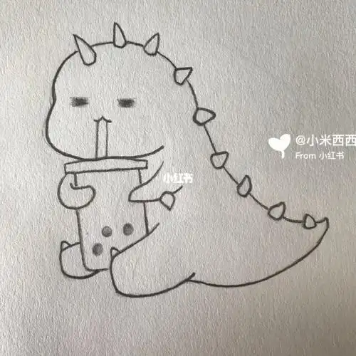 可爱小恐龙简笔画步骤qq涂鸦